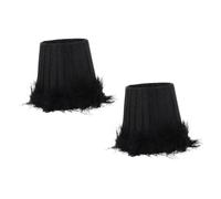 Amosfun Abat-Jour Décoratif Plume 2 Pièces en Tissu pour Lustre et Applique Murale, Accessoires d'Éclairage pour Salon et Chambre