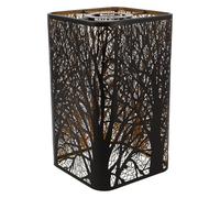 Amosfun Abat-jour Métal Rectangulaire Creux Sculpté Motif Forêt Protection Ampoule pour Lampe de Table et Lampadaire Décoratif