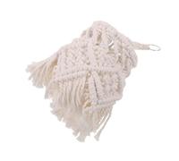 Amosfun Abat-Jour Suspendu Bohème en Corde de Coton Tressée à la Main Petit Abat-Jour Macramé pour Chambre et Salon Cache-Lumière Rustique Tissé Diamètre Intérieur 2 CM Éclairage Doux