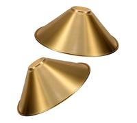 Amosfun Abat-jour Suspendu en Fer Couleur Or, Conique Vintage Élégant, Lot de 2 pour Lampe Plafond E27, Réduit L'éblouissement, Cuisine et Chambre