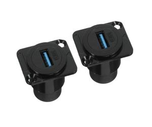 Amosfun Adaptateur de Panneau USB 3.0 Fixe 2pcs Connexion Stable et Double Insertion, Matériau PC et Métal, Compatible Caméras et Ordinateurs