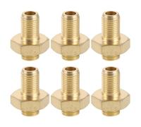 Amosfun Adaptateur de Valve de Pneu en Laiton Lot de 6 Set, Connecteur Hexagonal Grand Diamètre pour Pompe à Air, Rallonge pour Pneus Voitures, Camions et Engins Lourds,
