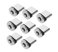 Amosfun Adaptateur Magnétique USB C 9pcs en Aluminium Argenté pour Charge Rapide 3a et Transfert de Données, Embout Rotatif 360° Facile à Installer pour Téléphone