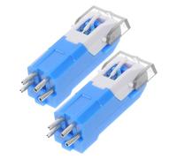 Amosfun Aiguille de Platine Vinyle Vintage 2pcs pour Lecteur Disque Vinyle, Sortie Audio Fine, Matériau Cristal et Plastique, Compatible Tourne-disque Bleu