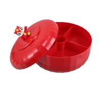 Amosfun Assiette De Fruits Secs Plats De Collation Plat De Service De Bonbons Plateau De Noix De Luxe Plateau De Fruits Séché pour La Fête Bonbon Porte-Fruits Séché pour VR Plastique Rouge