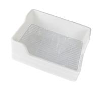 Amosfun Bac à Litière pour Cage de Petits Animaux en Plastique Blanc Réutilisable Facile à Nettoyer Parties Séparées pour Hamster et Lapin
