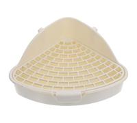 Amosfun Bac à Litière pour Lapin en Plastique Blanc Triangulaire Contrôle des Odeurs et Étanche, pour Salons et Jardins pour Hamster et Cochon d'Inde