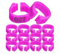 Amosfun Bague pour Oiseaux Anneaux pour Petites Pattes de Volaille Numérotés 001-100 PP Pourpre 100 Pcs, pour Pigeons et Petites Volailles, Ferme et Volière