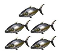 Amosfun Ballons Thon Gonflables Aluminium 5 PièCes DéCorations Anniversaire ThèMe Animaux Marins RéAlistes Pour FêTes OcéAniques