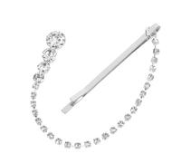 Amosfun Bandeau à Strass en Alliage Argenté Chic Pendentif Frontal Brillant, Accessoire Cheveux pour Fêtes D'anniversaire et Soirées Dansantes