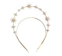 Amosfun Bandeau à Strass Pailletés Doré Double Couche, Serrage-tête Décoratif Étoiles et Soleil, Accessoire Cheveux Mariage et Fête pour Femme, Bandeau Élégant pour Cérémonie et Soirée