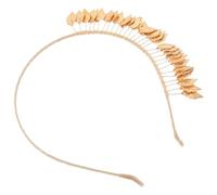 Amosfun Bandeau de Mariage en Métal Doré à Feuilles Décoratives pour Femme, Serrage-tête Léger et Confortable, Accessoire Cheveux Élégant pour Cérémonie et Fête