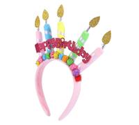 Amosfun Bandeau pour Cheveux Anniversaire en Tissu Résistant, Accessoire Bandeau Bougie Gâteau Original, Coiffe Créative pour Fête D’anniversaire et Déco Photo, Confortable et Décoratif