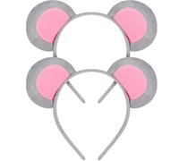 Amosfun Bandeau Souris Enfant - 2Pcs Oreilles De Souris Grises Pour Cosplay Et FêTe Accessoire Photo Amusant