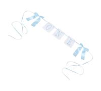 Amosfun Bannière D'anniversaire Brodée en Tissu Bleu Nœud pour Chaise Haute, Décoration pour Premier Anniversaire, Bannière de Fête Bébé Garçon Fille, Accessoire Anniversaire un An
