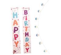 Amosfun Bannière Danniversaire Décorations De Fête Porte « joyeux Anniversaire » Grand Imprimé Thème De Fête