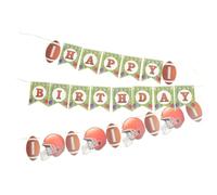 Amosfun Bannière de Fête Anniversaire Rugby 2 Pièces - Drapeaux Décoratifs Suspendus en Papier Coloré pour Décoration Scène et Fond Thème Football Américain, Déco Coupe du Monde