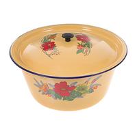 Amosfun Bassin En Émail Vintage De Style Chinois Couvercle De Casserole De Cuisine En Émail Bol De Rangement Pratique