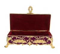 Amosfun Boîte à Bijoux Rétro Alliage Métallique Organiseur Portable Élégant pour Accessoires Coffret Vintage Européen pour Femmes Cadeau