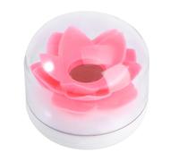 Amosfun Boîte à Coton-tiges Portable en Rose Forme Lotus Couvercle Détachable, Accessoire Décoratif pour Maison et Salle de Bain, Protège les Poussière
