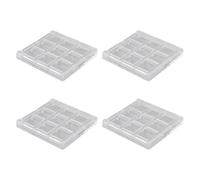 Amosfun Boîte à Fards à Paupières Mélange de Couleurs Facile 4pcs en Plastique Transparent Compartiment 9 Cases Portable pour Voyage