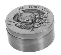 Amosfun Boîte à Souvenirs De Dents De Lait Métallique Ancienne Couleur Étain, Format Compact, Motif Petit Ours, Pour Garçon Et Filles, Conservation Des Souvenirs De Bébé,