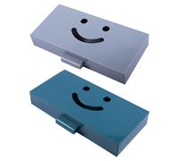 Amosfun Boîte de Rangement Cachée sous Table 2pcs en Abs Bleu, Résistance à L'usure, Stockage Privé pour Bureau ou Salon, Organisateur Discret et Pratique