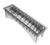 Amosfun Boîte de Rangement pour Peignes de Guidage Transparent Noir, Organisateur Rectangulaire 10 Emplacements, Porte-sabot pour Tondeuse Professionnel, Accessoire Coiffure Salon et