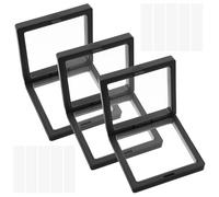 Amosfun Boîte de Rangement Transparente pour Nail Art 13 Pcs 3 Boîtes Film Noir Acrylique 9x9 Cm 10 Bandes Acryliques Porte-outils Manucure pour Salon, Usage Domestique, Présentation