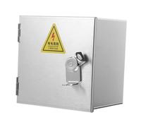 Amosfun Boîte Électrique Extérieure Acier Inoxydable avec Serrure Boîtier de Prise Murale Type Montage Surface ou Encastré Protection et Étanche pour Recharge Vélo Électrique