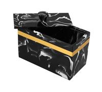 Amosfun Boîte Élégante en Marbre pour Cotons-tiges Rangement À Deux Compartiments pour Outils De Beauté Organiseur De Comptoir