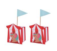 Amosfun Boîtes à Bonbons Lot de 20 Design Éléphant Cartoon en Papier Rouge Utilisation Multiple et Possibilité D'écrire le Nom de L'garçon et Filles, pour Fête D'anniversaire