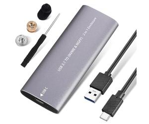 Amosfun Boîtier SSD USB 3.1 Type-c pour Disque SSD Externe Nvme, Coque en Alliage D'aluminium, Transfert Rapide 10gbps, Portable pour Usage Quotidien Bureau
