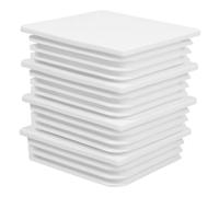 Amosfun Bouchons de Poteau de Clôture Carrés Blancs 4pcs en Abs Solide pour Protection et Sécurité des Poteaux 100x100 Mm Usage Extérieur