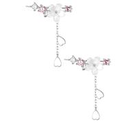 Amosfun Boucles D’oreilles Pendantes Fleurs de Cerisier pour Femmes, Légères et Délicates, Design à Pompons, Bijoux Longs Fleuris Adaptés aux Adolescentes et Occasions Spéciales