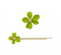 Amosfun Boucles D'oreilles à Fleurs Narcisse Vert en Alliage Élégant pour Femme, Design Classique, pour Vocation ou Fête la Plage,