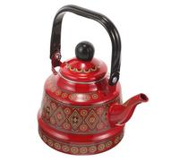 Amosfun Bouilloire Émaillée Épaisse Rouge Vintage pour Thé Café Maison Hôtel Restaurant et Pratique