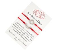 Amosfun Bracelet Couple Ajustable Acier Inoxydable Rouge Tressé, 2 Pièces Soleil et Lune, Chaîne Élégante pour Saint-valentin et Présents D’amitié