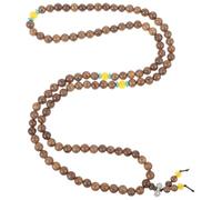 Amosfun Bracelet en Bois 108 Perles Résistant à L'usure, Bracelet Décoratif Ethnique Unisexe, Petit Bijou de Main Naturel pour Usage Quotidien et Présent