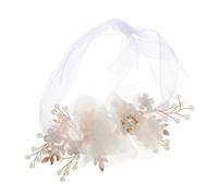 Amosfun Bracelet Fleur Mariage Avec Perles Et Feuilles Décoratives Corsage De Poignet Pour Mariée Demoiselle D'Honneur Accessoire Élégant Fête 4.13X2.36 Pouces