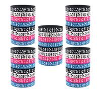 Amosfun Bracelets en Silicone Colorés Motif Notes de Musique, Lot de 40 Pièces, Élastiques Résistants pour Festivals, Décoration de Fête Musicale et Présents Événementiels