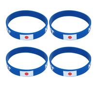Amosfun Bracelets et Cohésion D'équipe pour Activités Sportives Lot de 4 Impression Drapeau National en Silicone Bleu Taille Ajustable, Souvenir Sportif pour Coupe du Monde