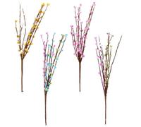 Amosfun Branches Décoratives de Pâques 30 Cm Lot de 4 Œufs Colorés Rose Jaune Blanc Blanc Vert Rose Décorations Créatives pour Fête Accessoires Photo et Décor Printemps