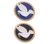 Amosfun Broche Colombe Paix Gothique Lot de 2 Broches en Simili Cuir 3.50X3.50X0.50Cm Badge Pacifiste Anti-Guerre pour Vêtements Bijoux pour Femmes