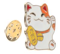 Amosfun Broche en Alliage de Style Japonerie Maneki Neko Chat Dessin Animé, Épinglette de Revers Mignonne, Accessoire Mode pour Femmes et Jeunes Filles, Insigne Chance et Richesse, 1