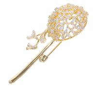 Amosfun Broche Pissenlit en Zircone Dorée, Broche Décorative pour Femmes, Pince à Châle Élégante Compatible Vêtements et Manteaux, Accessoire Mode pour Robe et Cardigan, Bijou Fantaisie