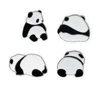 Amosfun Broches en Alliage Panda Blanc 4pcs Épingles à Revers pour Vêtements Accessoire Vestimentaire pour Cérémonies et Célébrations