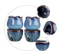 Amosfun Brûleur De Parfum en Céramique pour Bougies 2pcs Décoration Aromatique Diffuseur Huiles Essentielles Profondeur Bleue pour Yoga Et Spa Bougie Chauffe-Plat Inclus