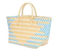 Amosfun Cabas Tressé en Plastique Réutilisable Grosse Capacité pour Fruits et Boissons, Design Polyvalent pour Supermarché et Rangement la Maison