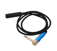 Amosfun Câble de Connexion Audio 1m 1/4 6,35 Mono Mâle vers Femelle Prise Audio Coudée pour Transmission Stable du Son en Alliage et Cuivre Tressé